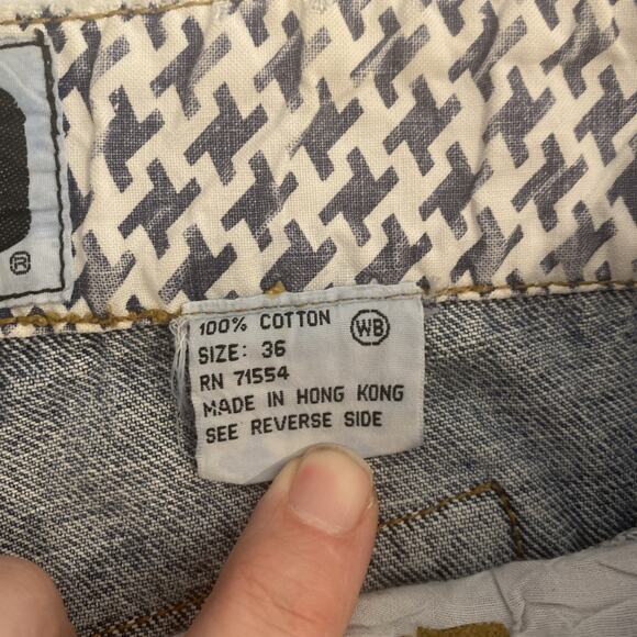 Get Used Vintage Refurbished 90’s Barrel Denim Pants 32”w 31” L Patches - Picture 9 of 11